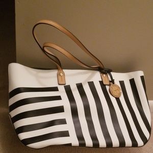 Henri Bendel large signature striped tote